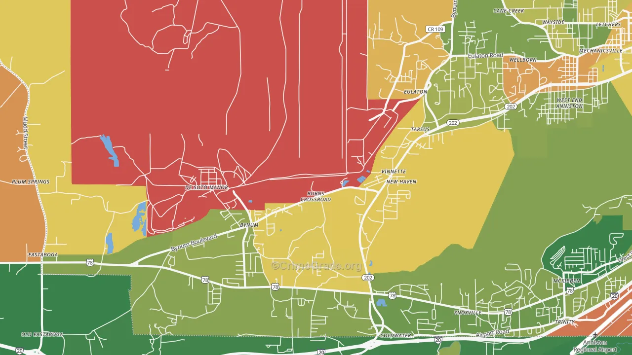 Vinnette, AL Map of Drug-Related Crime Rates