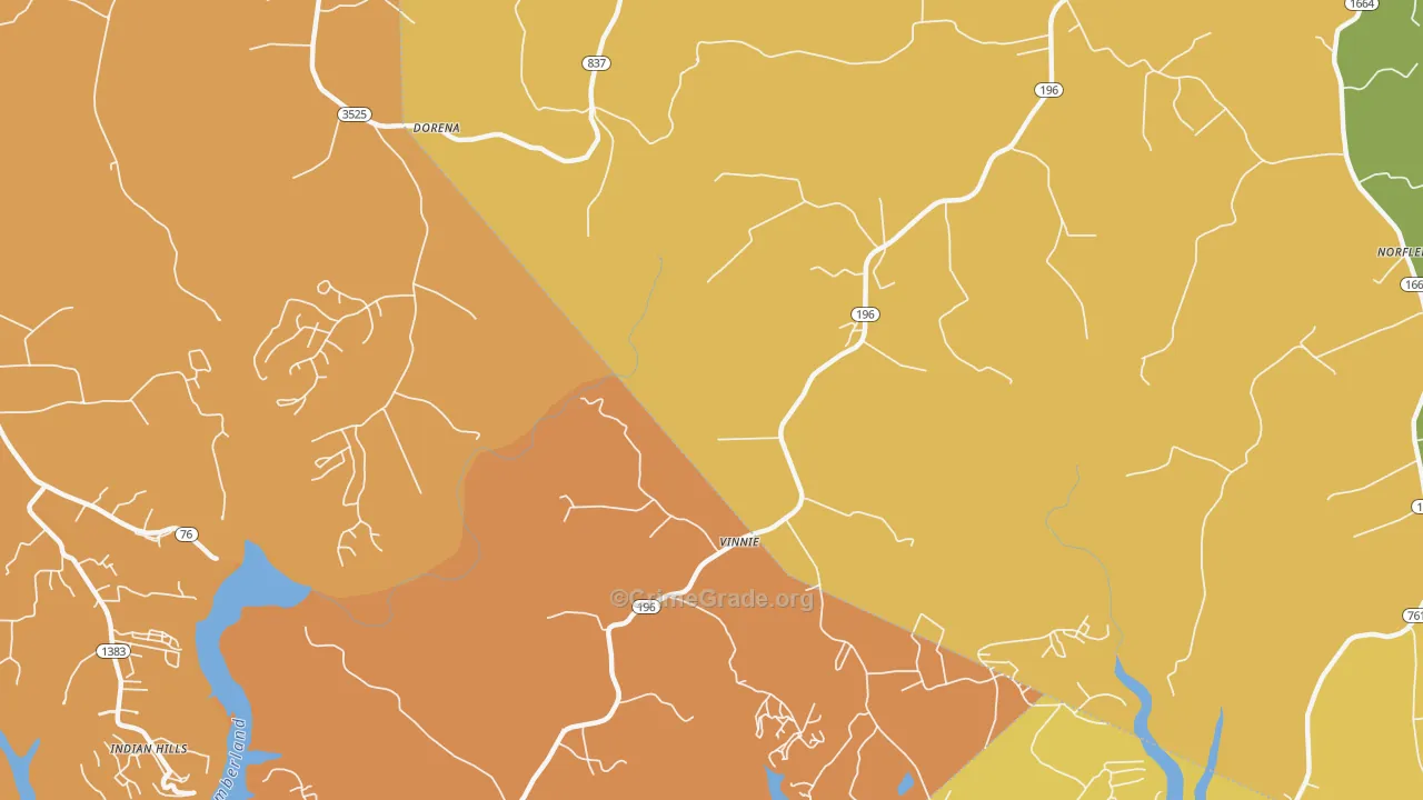 Vinnie, KY Map of Drug-Related Crime Rates