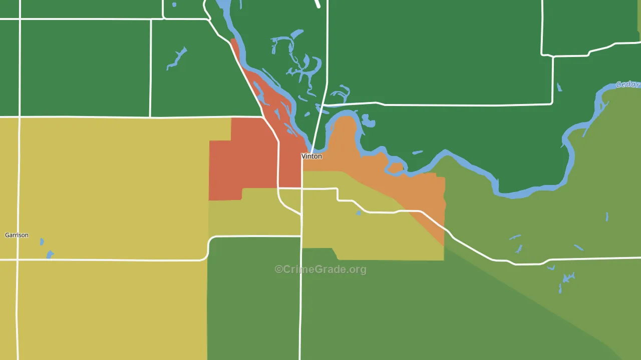 Vinton, IA Map of Drug-Related Crime Rates