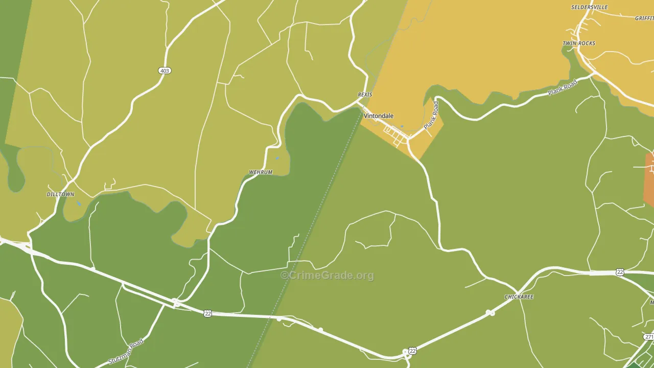 Vintondale, PA Map of Drug-Related Crime Rates