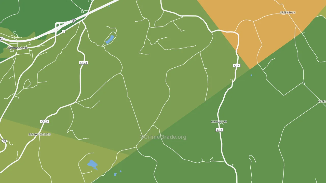 Vintonton, NY Map of Drug-Related Crime Rates