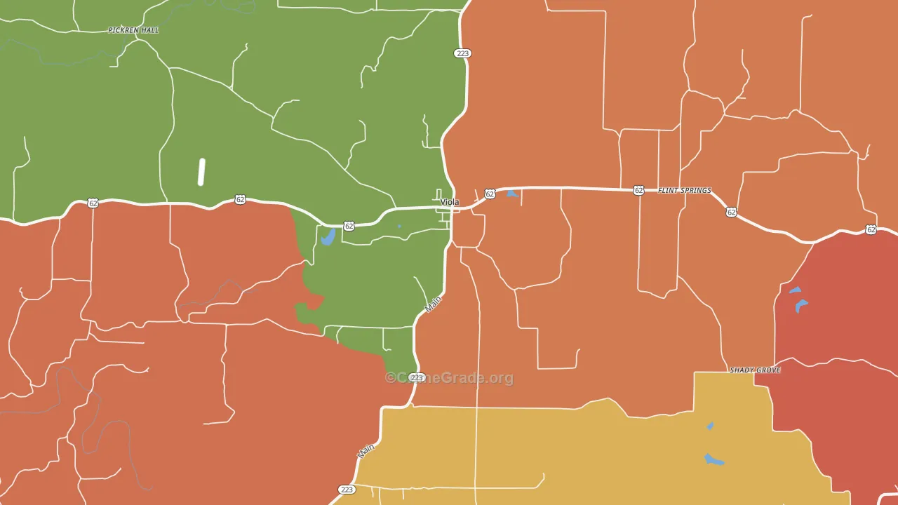Viola, AR Map of Drug-Related Crime Rates