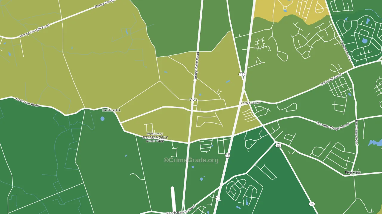 Viola, DE Map of Drug-Related Crime Rates
