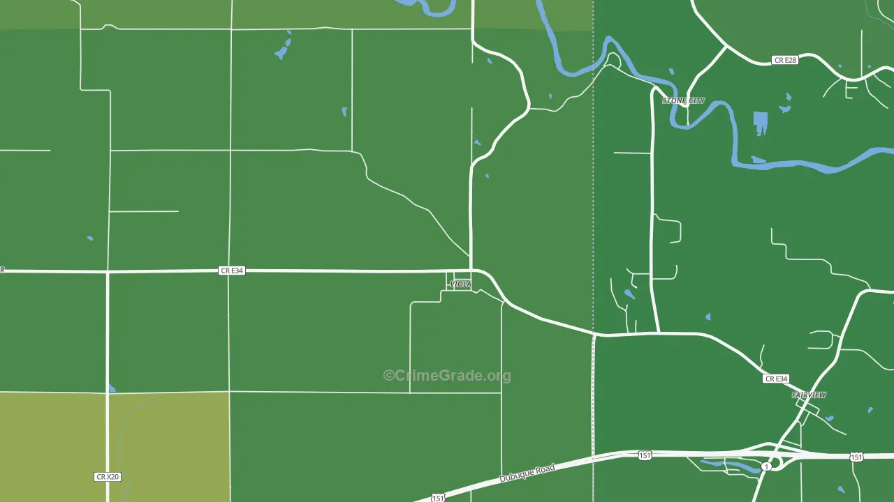 Viola, IA Map of Drug-Related Crime Rates