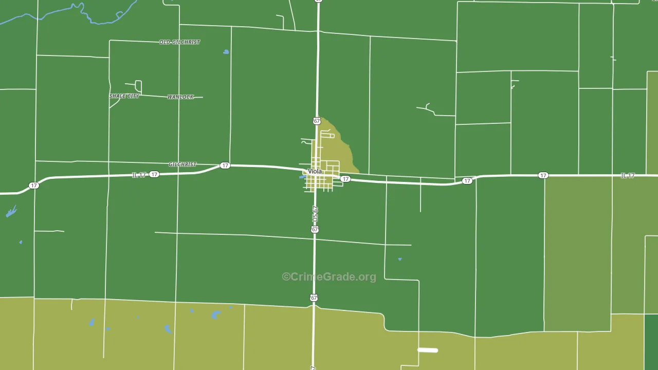Viola, IL Map of Drug-Related Crime Rates