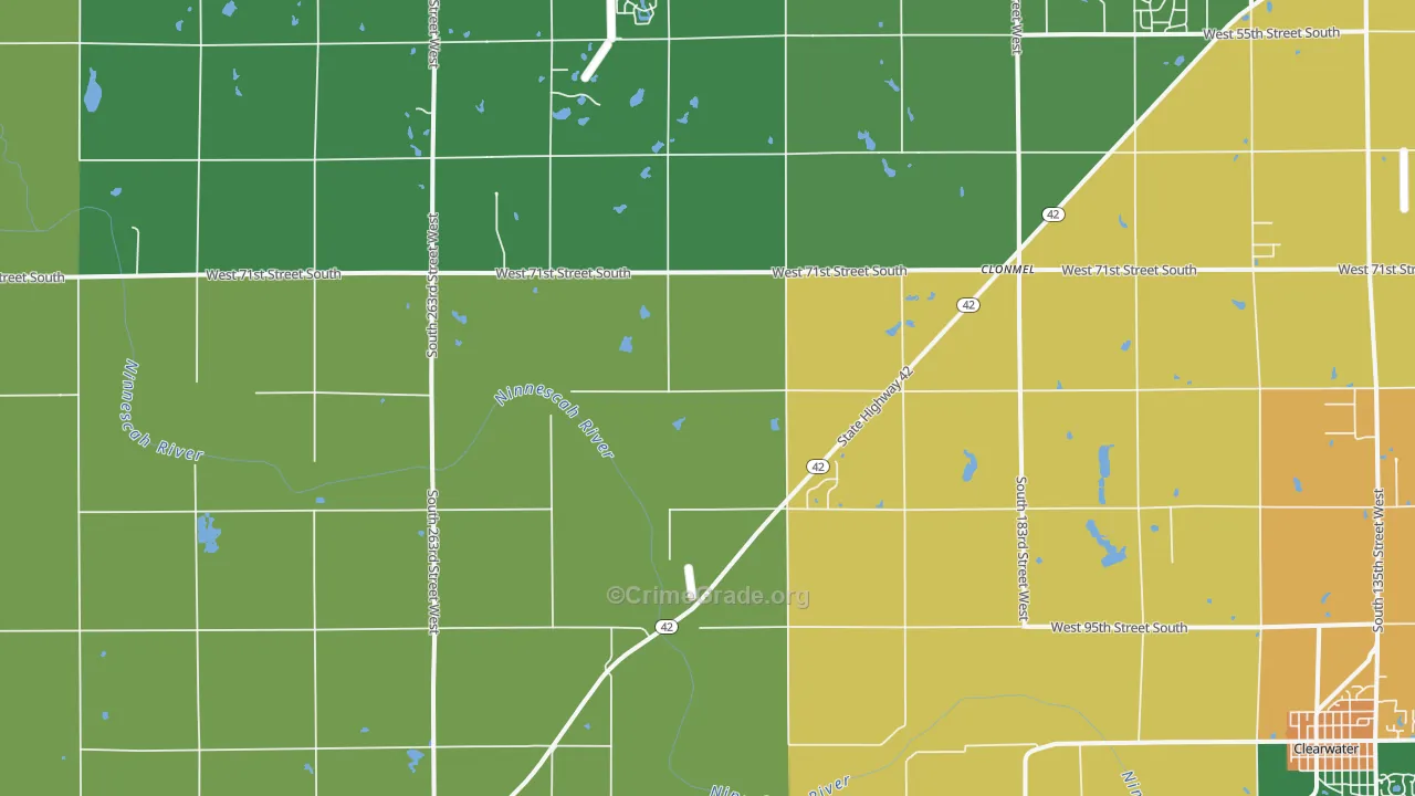 Viola, KS Map of Drug-Related Crime Rates