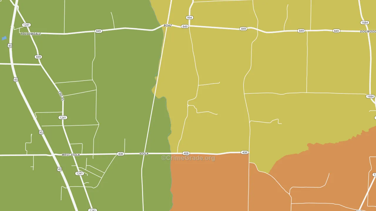 Viola, KY Map of Drug-Related Crime Rates