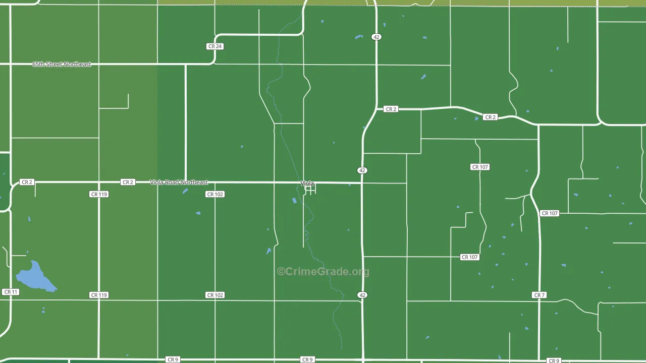 Viola, MN Map of Drug-Related Crime Rates