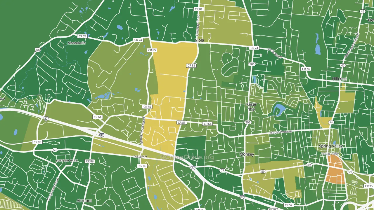 Viola, Monsey, NY Map of Drug-Related Crime Rates