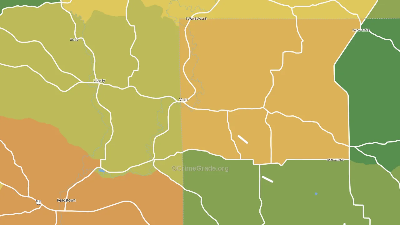 Viola, WI Map of Drug-Related Crime Rates