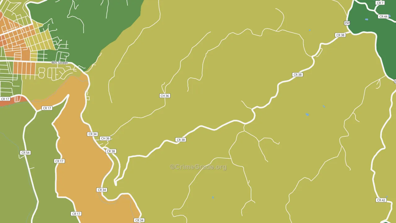 Viola, WV Map of Drug-Related Crime Rates
