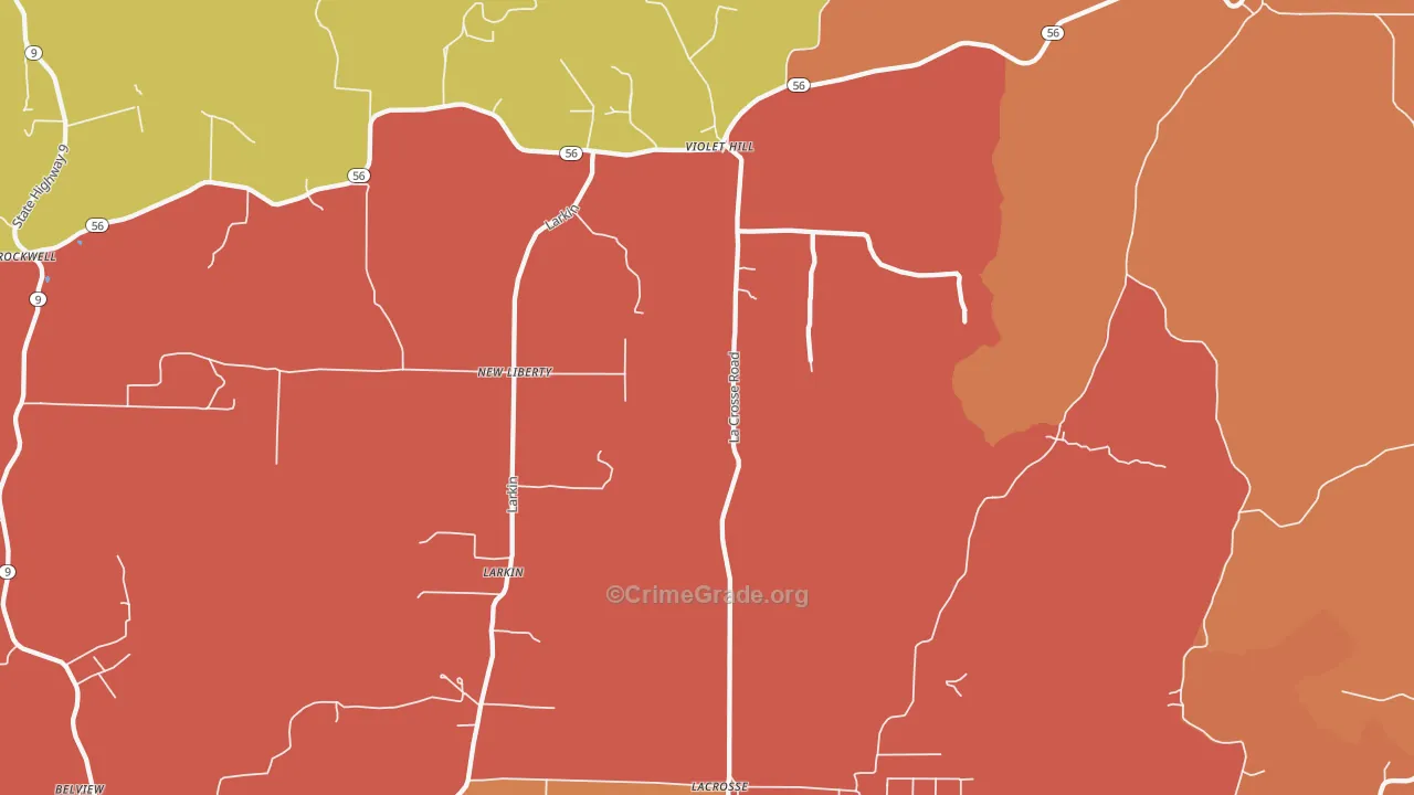 Violet Hill, AR Map of Drug-Related Crime Rates