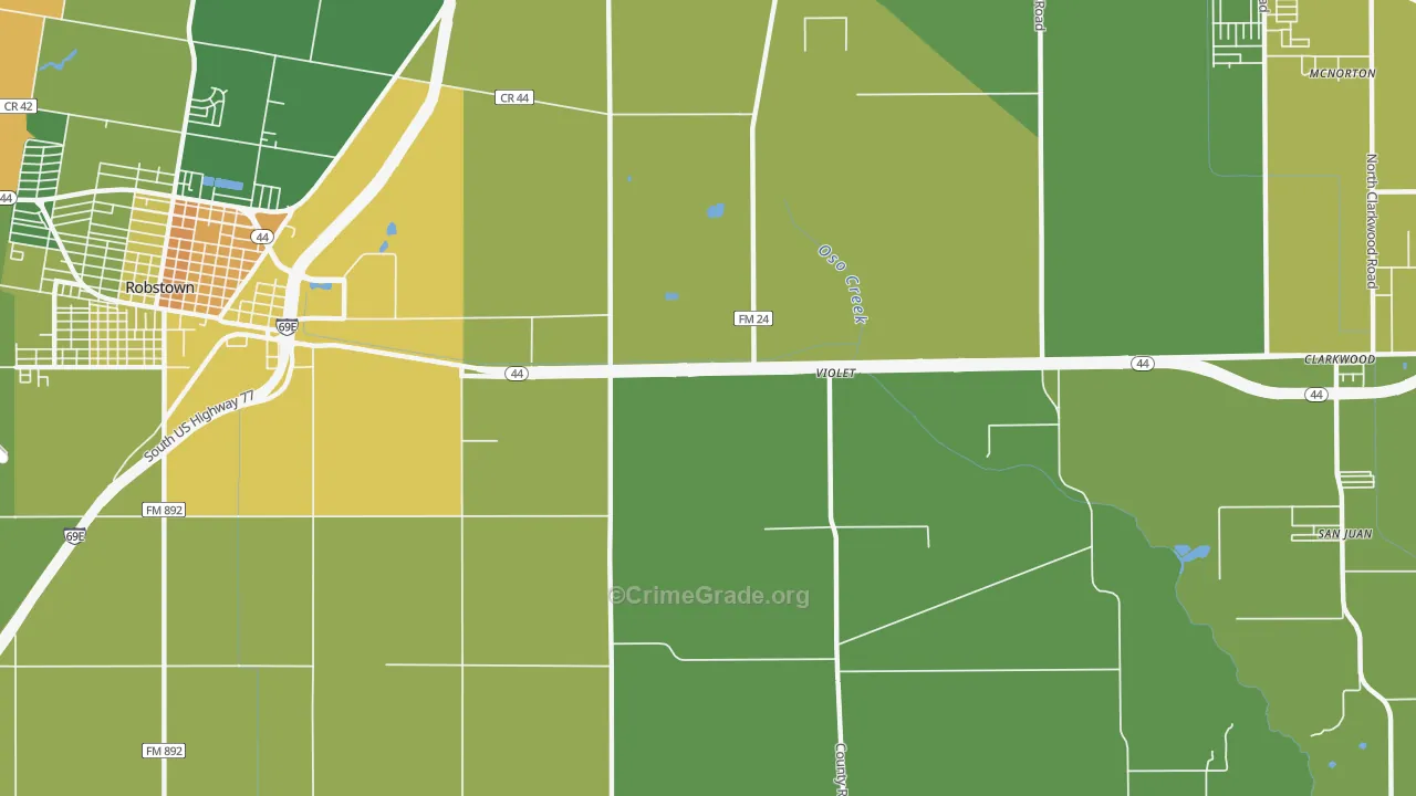 Violet, TX Map of Drug-Related Crime Rates