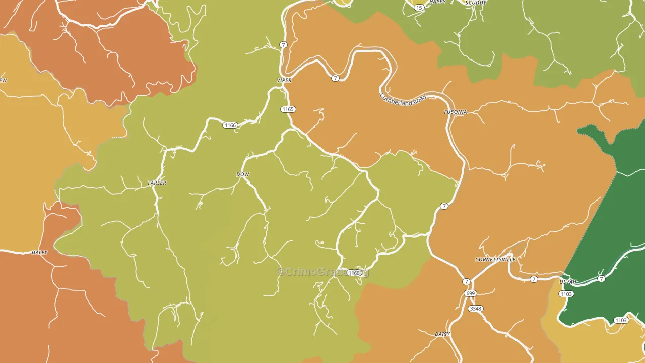 Viper, KY Map of Drug-Related Crime Rates