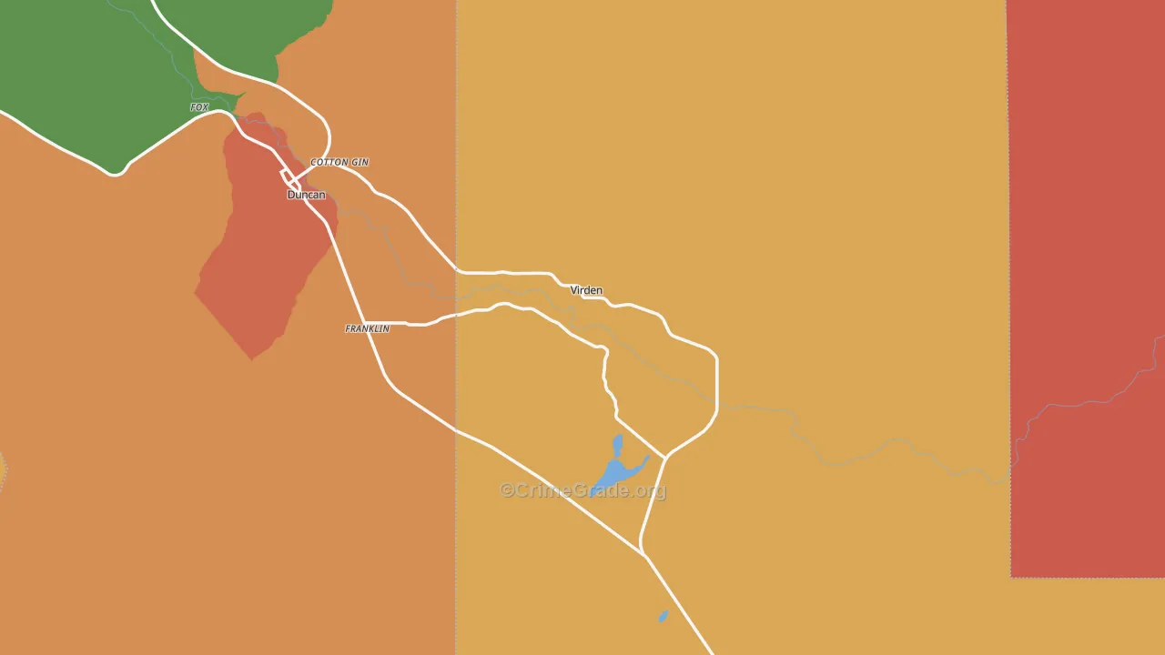 Virden, NM Map of Drug-Related Crime Rates