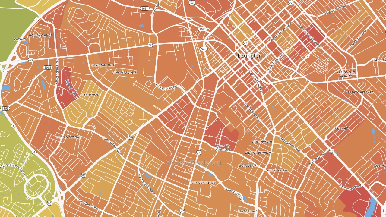 Virginia Ave, Lexington, KY Map of Drug-Related Crime Rates