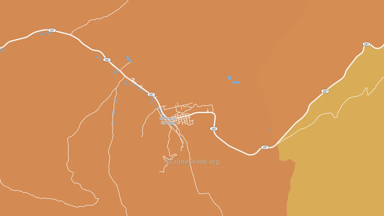 Virginia City, MT Map of Drug-Related Crime Rates