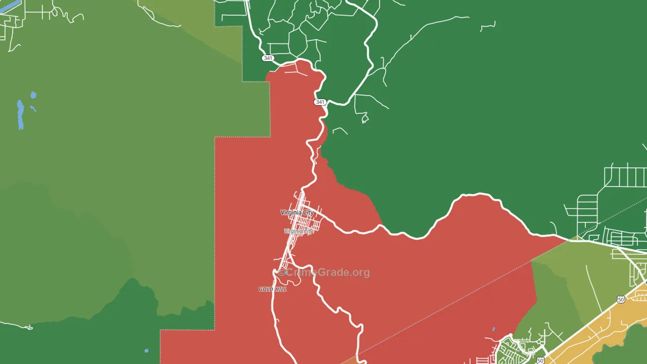 Virginia City, NV Map of Drug-Related Crime Rates