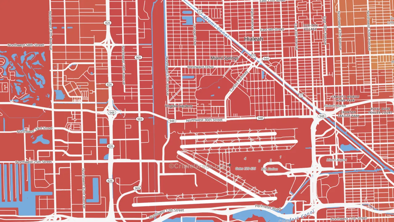 Virginia Gardens, FL Map of Drug-Related Crime Rates