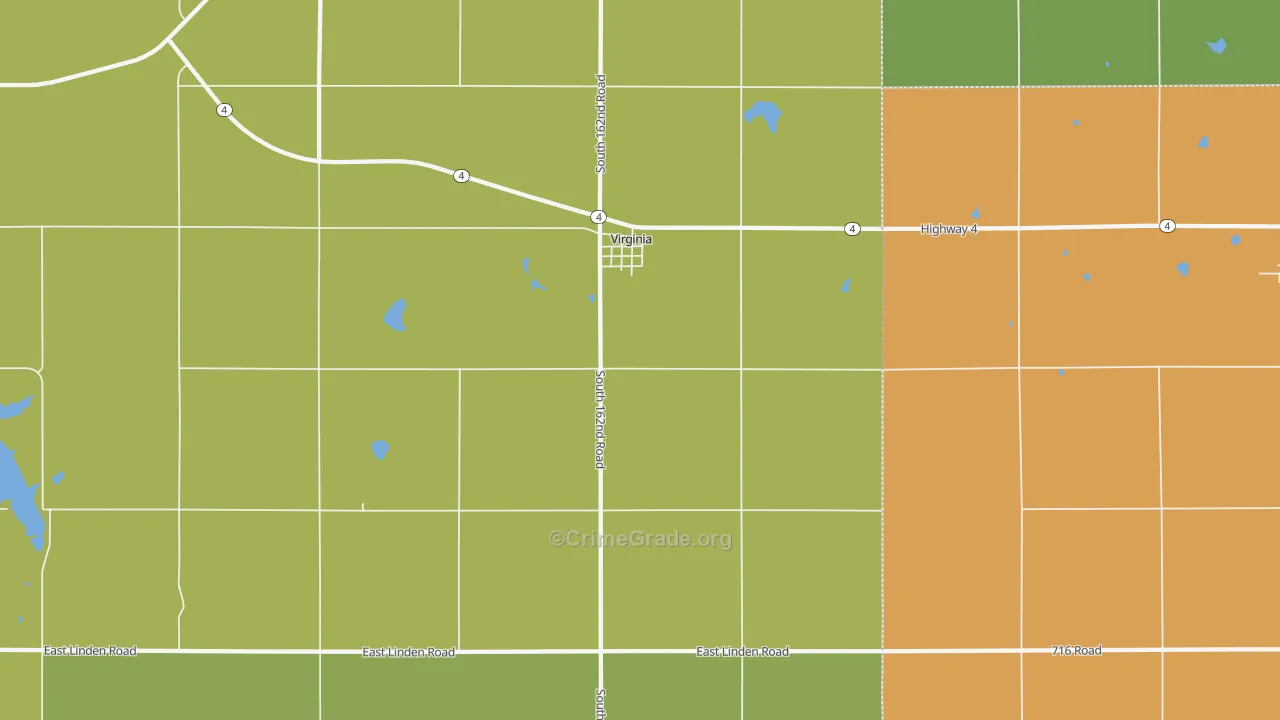 Virginia, NE Map of Drug-Related Crime Rates
