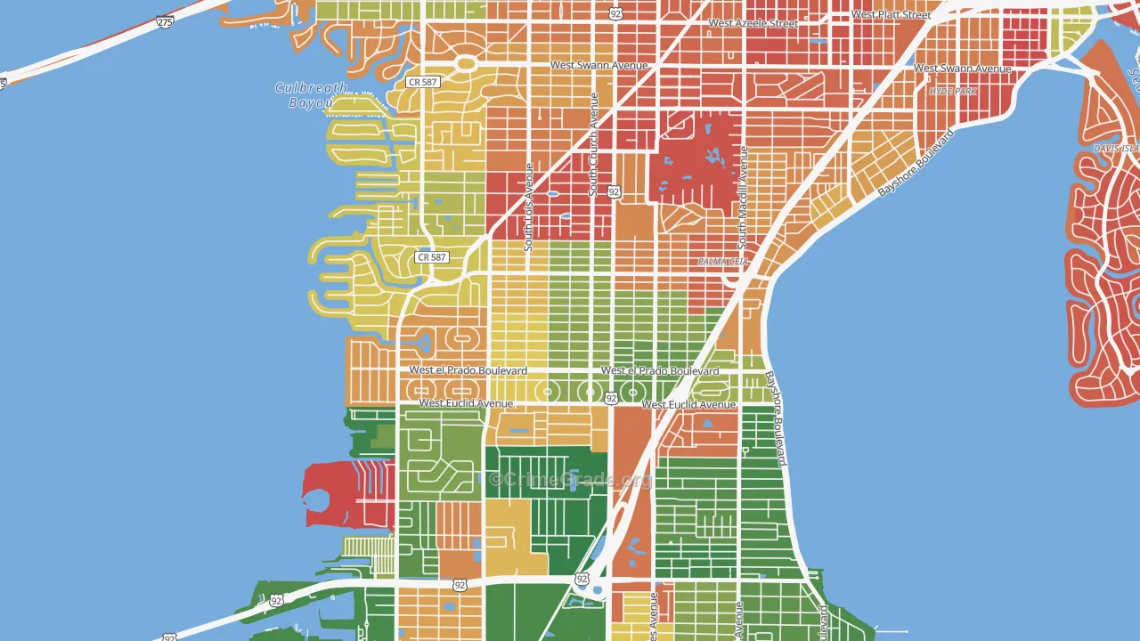 Virginia Park, Tampa, FL Map of Drug-Related Crime Rates