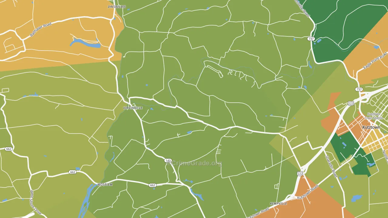 Virginville, PA Map of Drug-Related Crime Rates