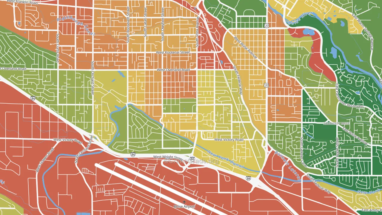 Vista, Boise, ID Map of Drug-Related Crime Rates