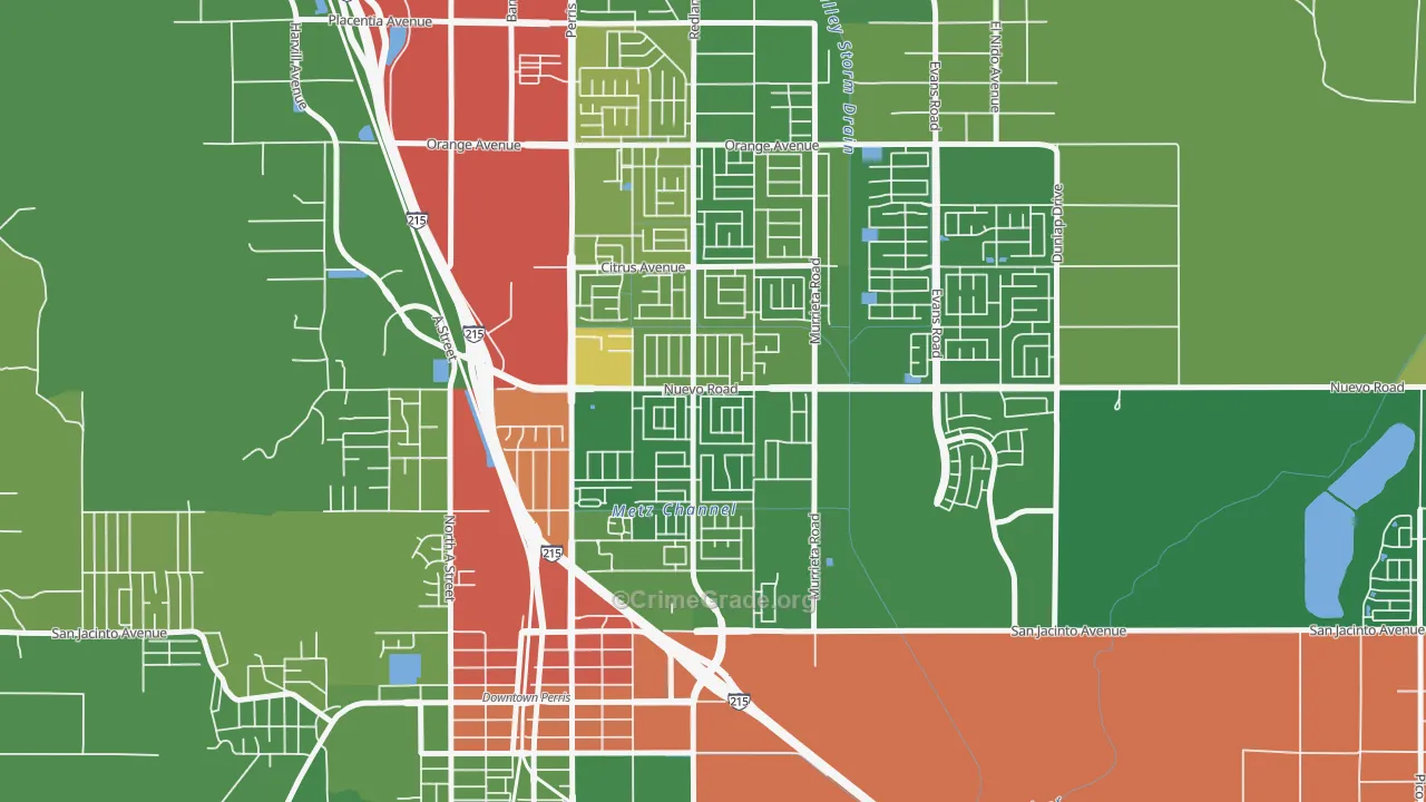Vista Creek, Perris, CA Map of Drug-Related Crime Rates