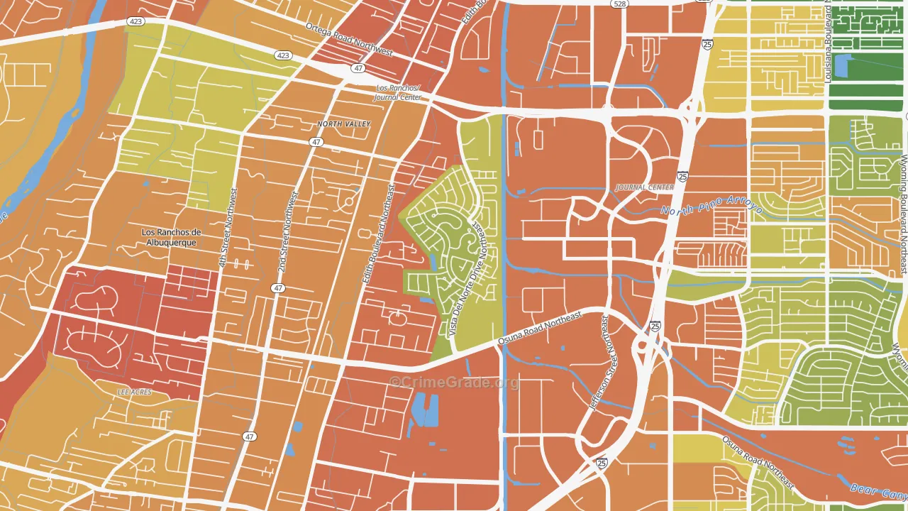 Vista del Norte, Albuquerque, NM Map of Drug-Related Crime Rates