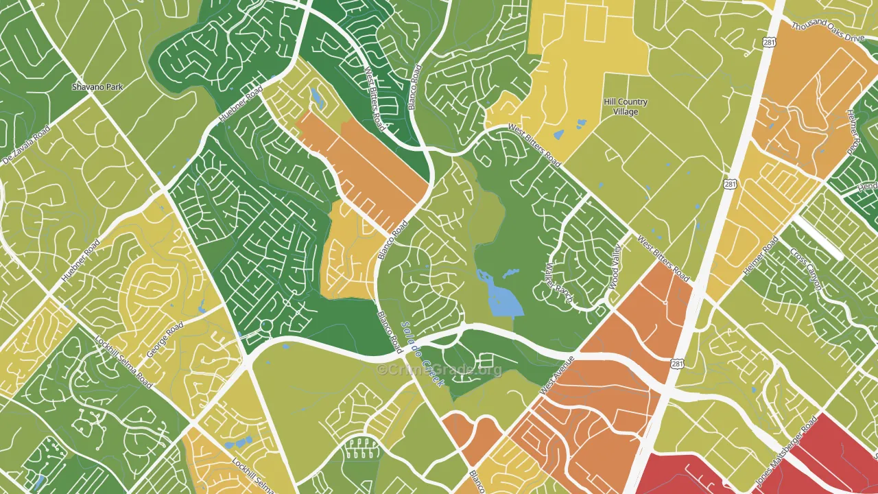 Vista del Norte, San Antonio, TX Map of Drug-Related Crime Rates