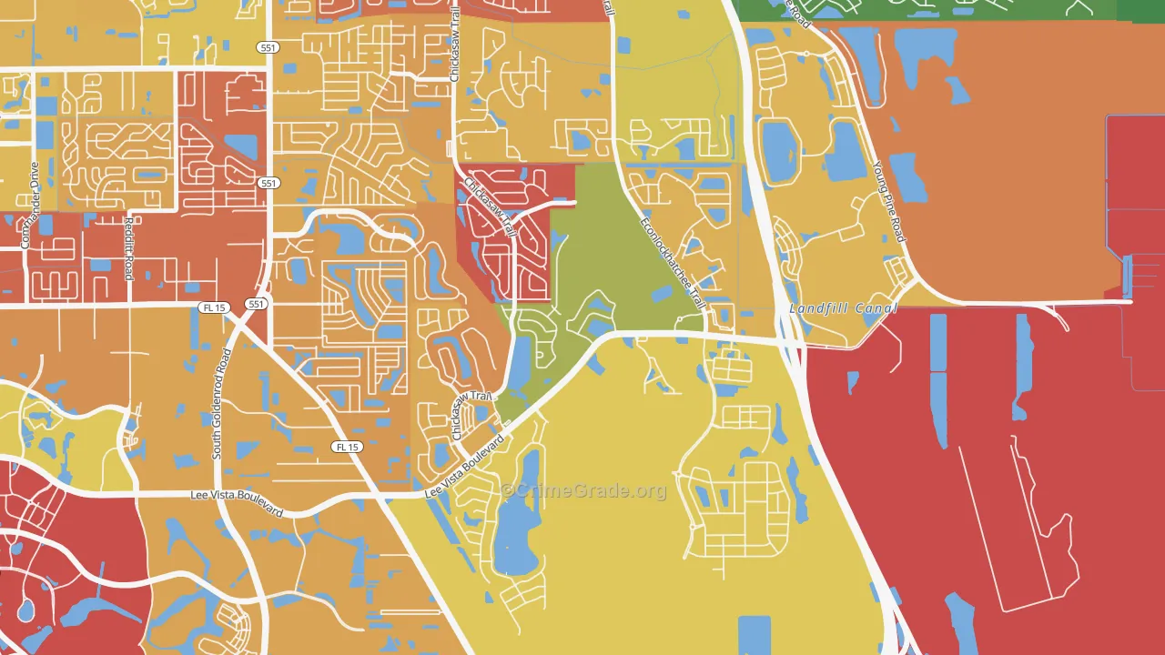 Vista East, Orlando, FL Map of Drug-Related Crime Rates