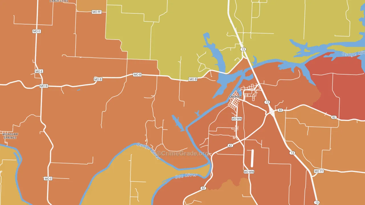 Vista, MO Map of Drug-Related Crime Rates