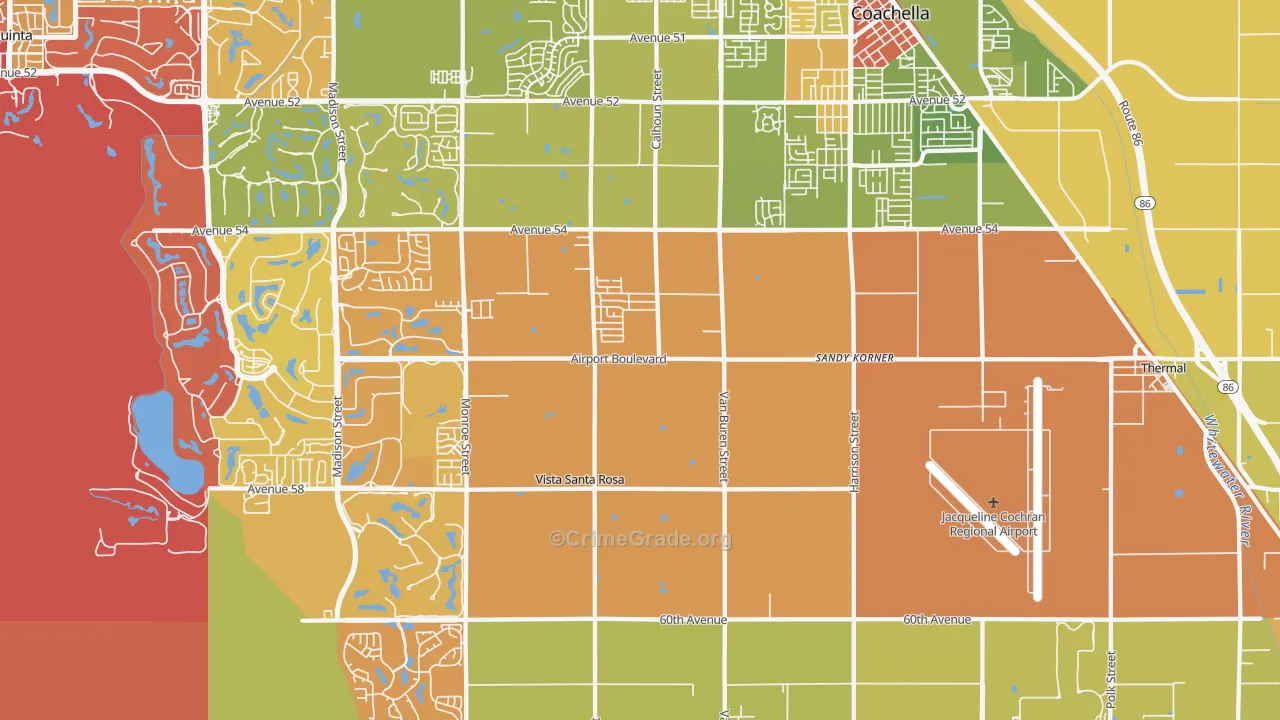Vista Santa Rosa, CA Map of Drug-Related Crime Rates