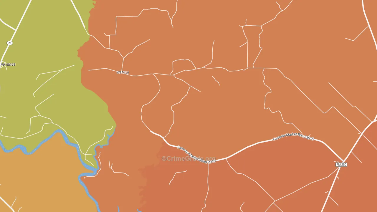 Vistula, TX Map of Drug-Related Crime Rates