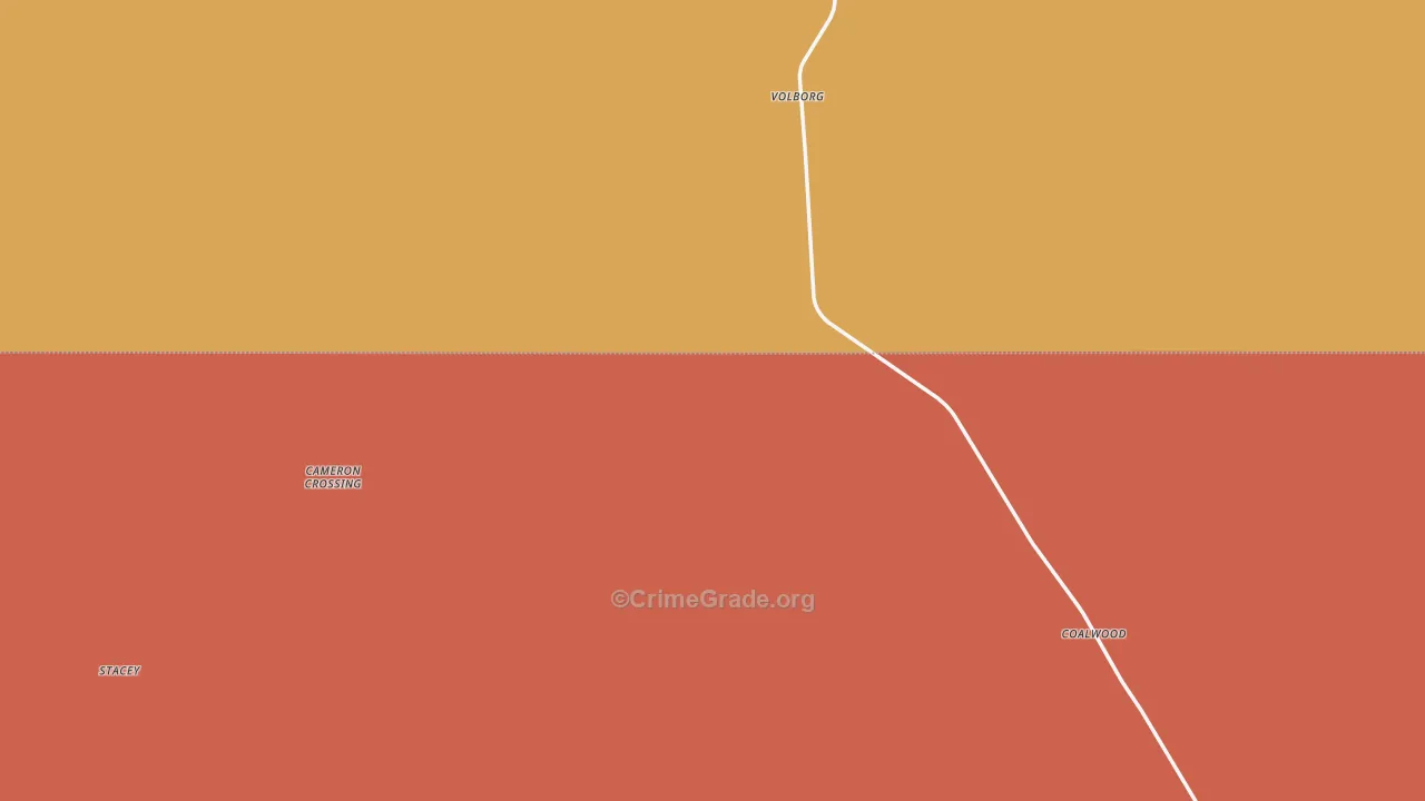 Volborg, MT Map of Drug-Related Crime Rates