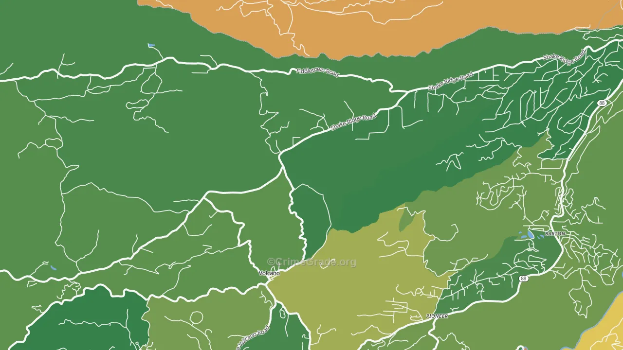 Volcano, CA Map of Drug-Related Crime Rates