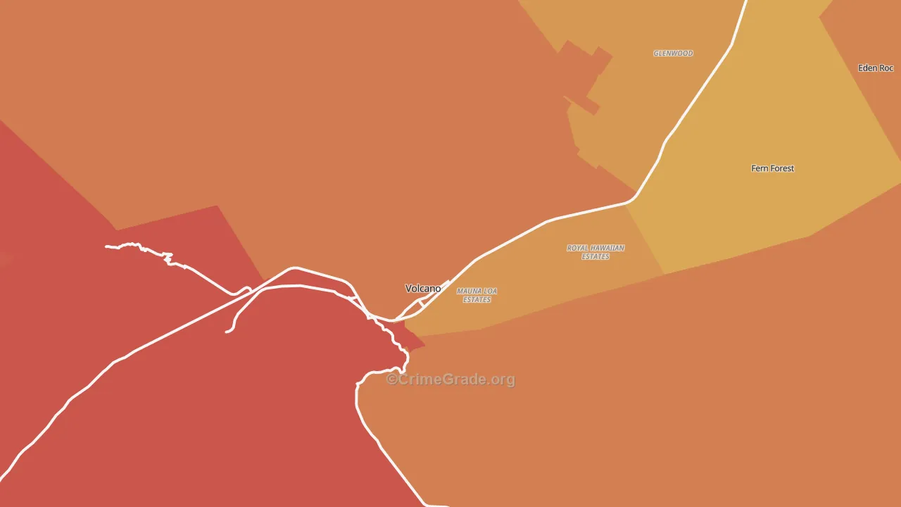 Volcano, HI Map of Drug-Related Crime Rates