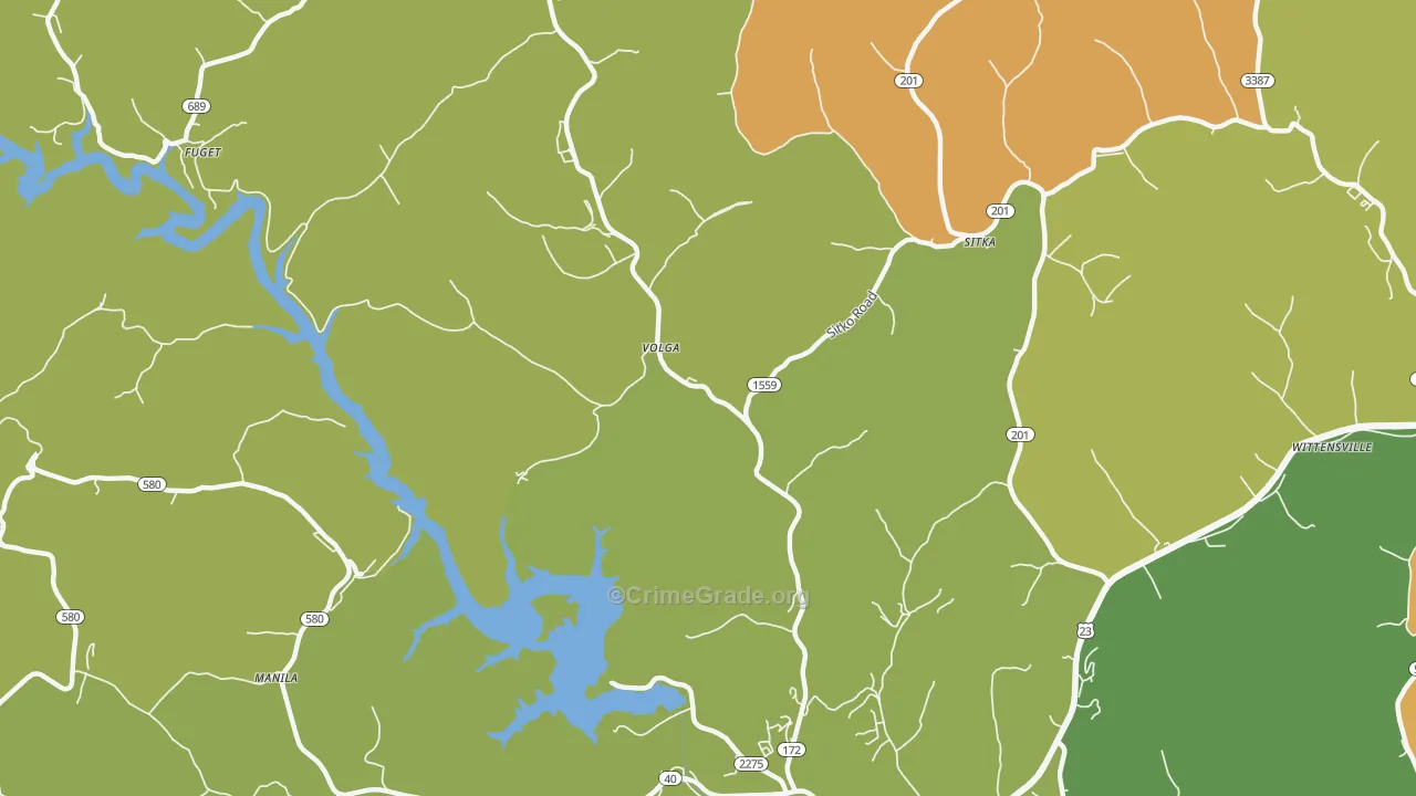 Volga, KY Map of Drug-Related Crime Rates
