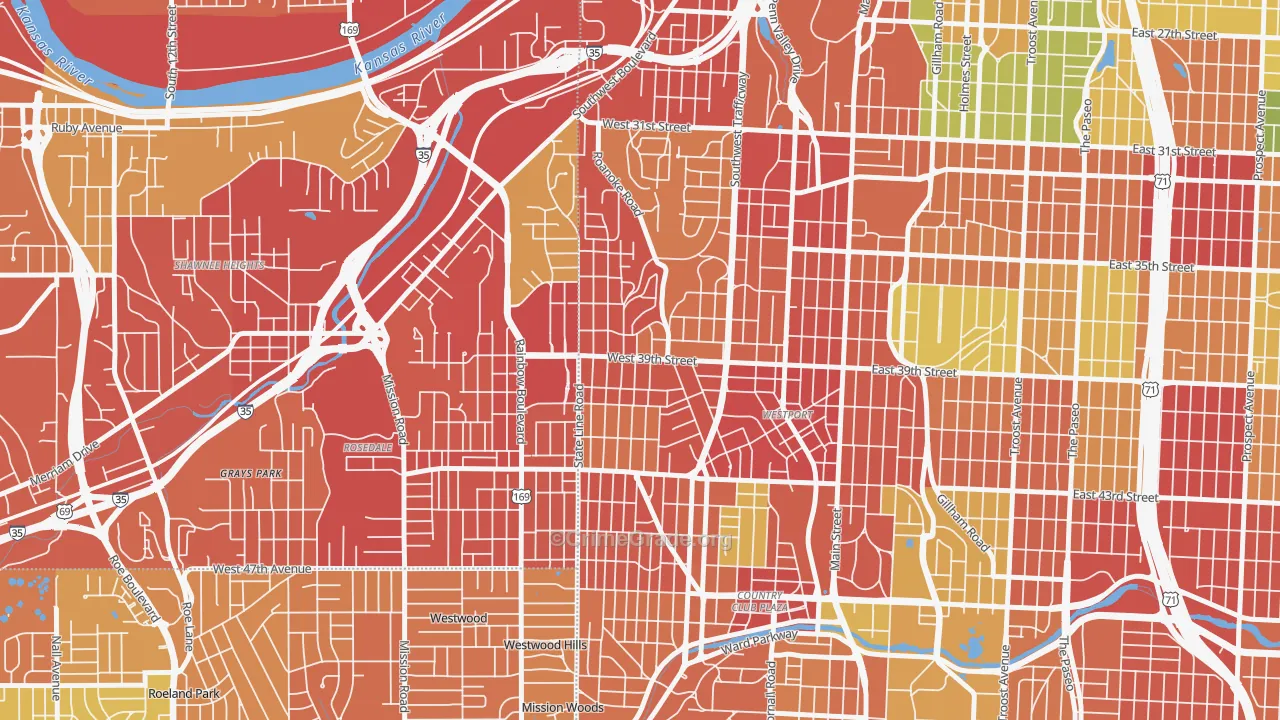 Volker, Kansas City, MO Map of Drug-Related Crime Rates