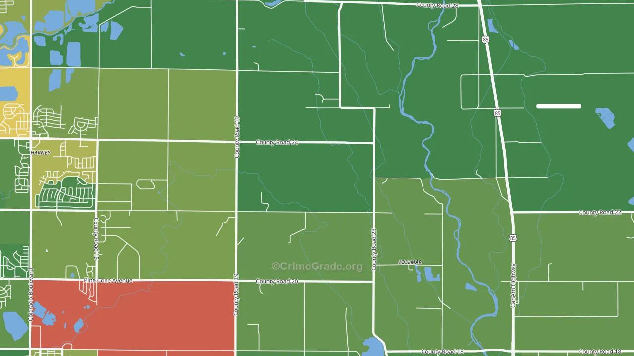 Vollmar, CO Map of Drug-Related Crime Rates
