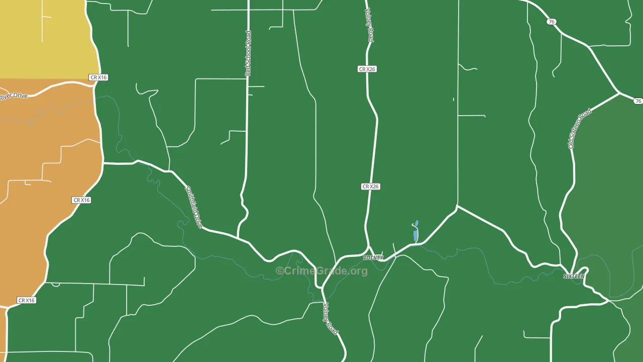 Volney, IA Map of Drug-Related Crime Rates