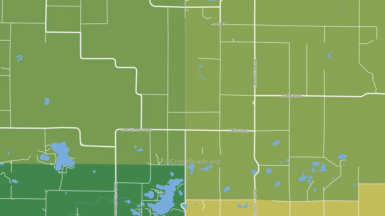 Volney, MI Map of Drug-Related Crime Rates