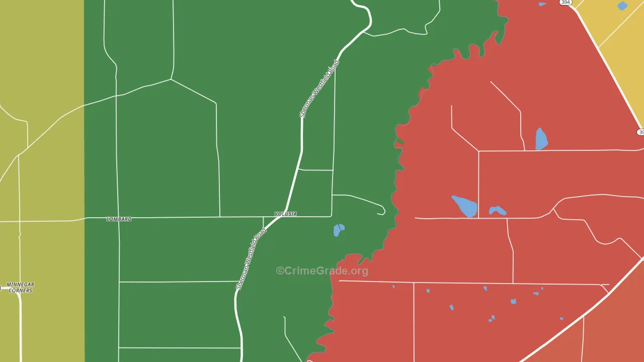Volusia, NY Map of Drug-Related Crime Rates