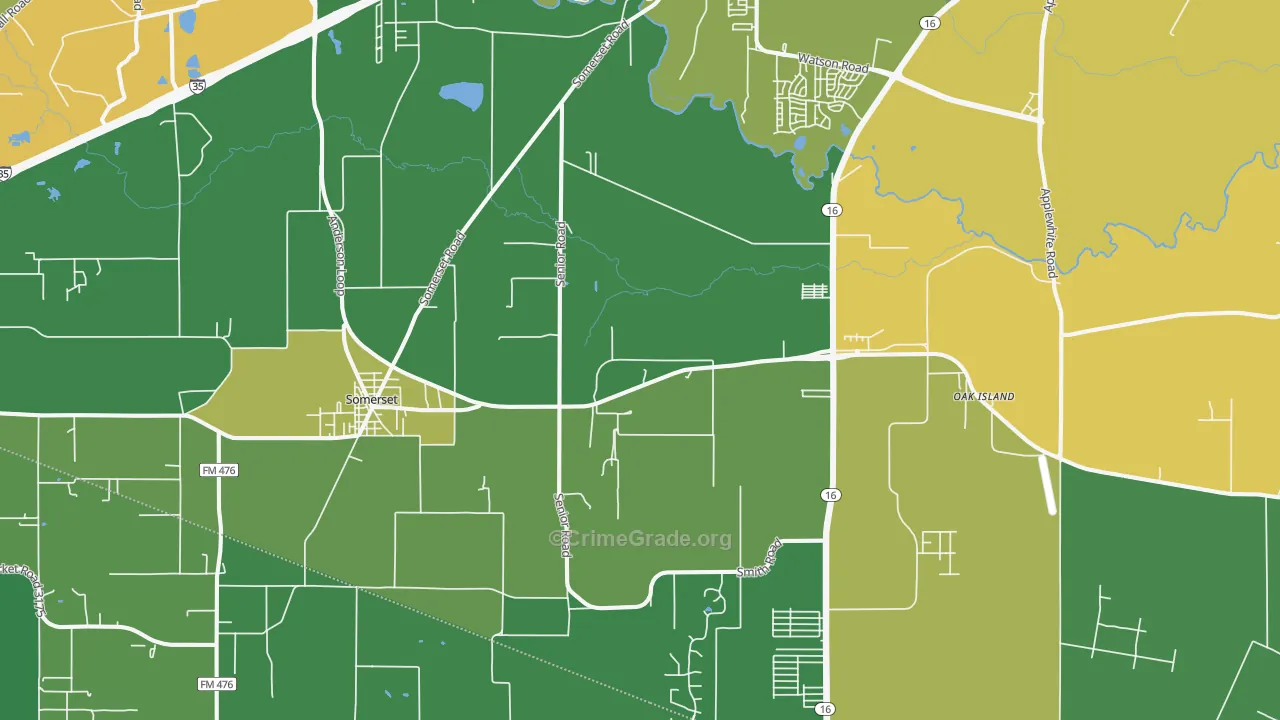 Von Ormy, TX Map of Drug-Related Crime Rates