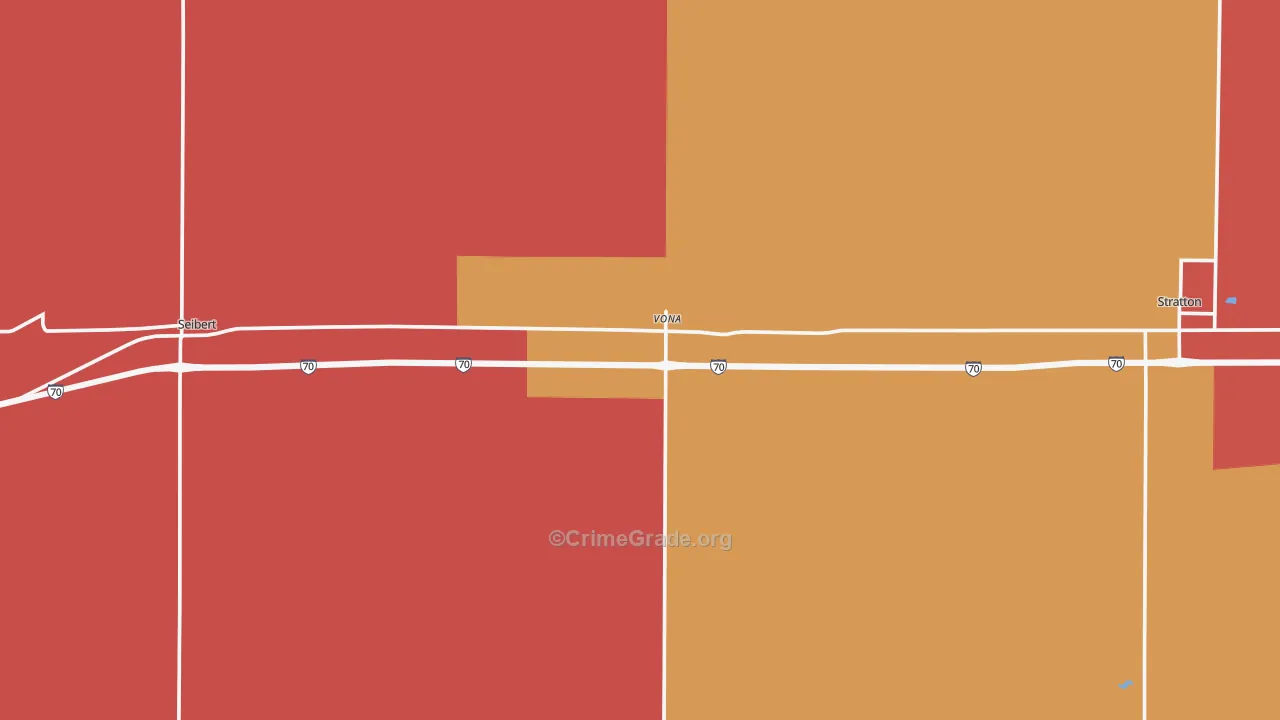Vona, CO Map of Drug-Related Crime Rates