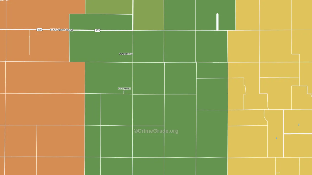 Voorhies, IL Map of Drug-Related Crime Rates