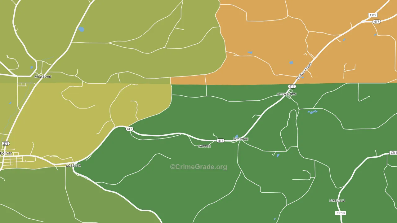 Vosburg, NY Map of Drug-Related Crime Rates
