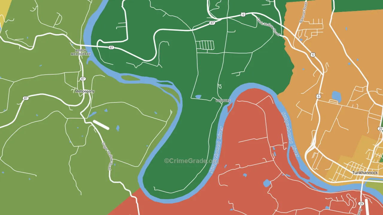 Vosburg, PA Map of Drug-Related Crime Rates