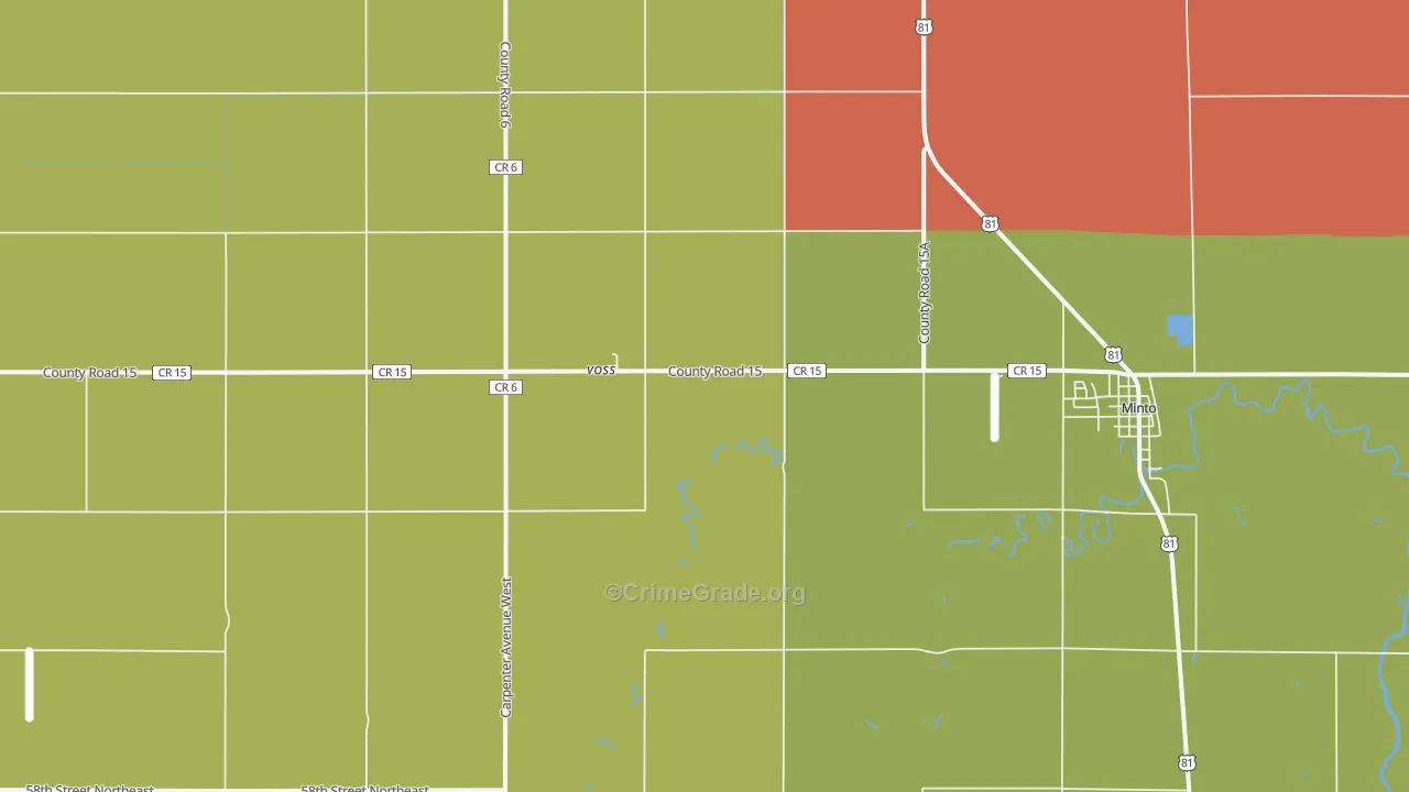 Voss, ND Map of Drug-Related Crime Rates