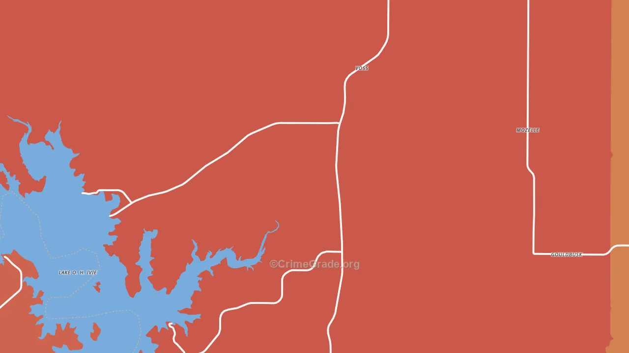 Voss, TX Map of Drug-Related Crime Rates
